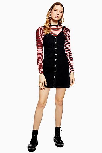 Topshop Button Denim Bodycon Dress