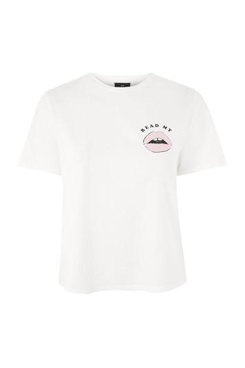 Topshop Petite 'read My Lips' Slogan T-shirt