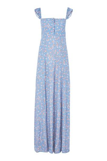 Topshop Button Bardot Maxi Dress By Flynn Skye