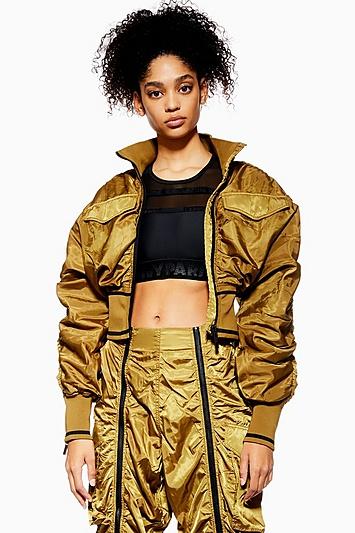 Topshop Military Corset Bomber Jacket By Ivy Park