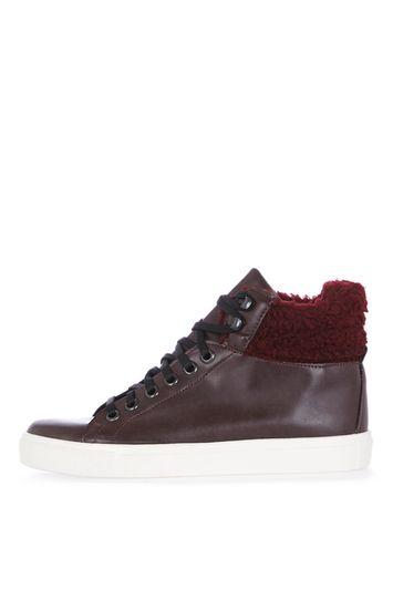 Topshop Kooper Fur Lace Up Boots