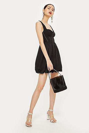 Topshop Corset Puffball Mini Dress