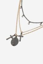 Topshop *charm And Cross Layered Necklace