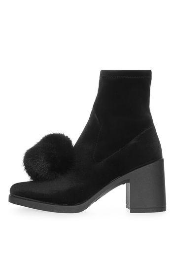 Topshop Belle Furry Pom Boots