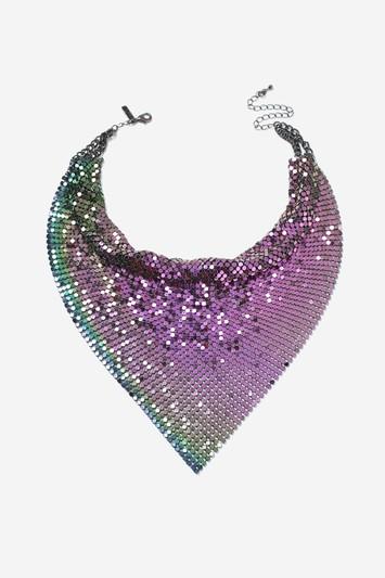 Topshop Petrol Chainmail Scarf Necklace