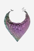 Topshop Petrol Chainmail Scarf Necklace
