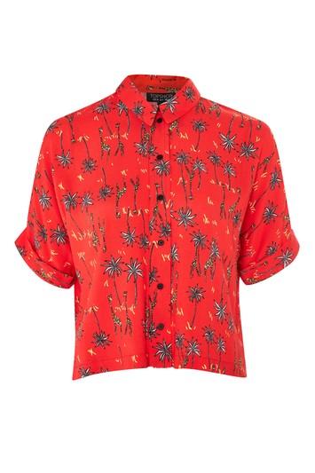 Topshop Short Sleeve Giraffe Shirt
