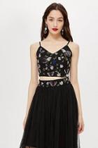 Topshop *pollen Embellished Crop Top By Lace & Beads
