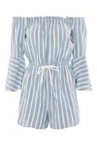 Topshop Striped Bardot Playsuit