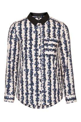 Topshop Fushia Floral Print Shirt