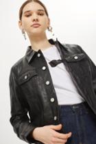 Topshop Leather Jacket By Calvin Klein Jeans