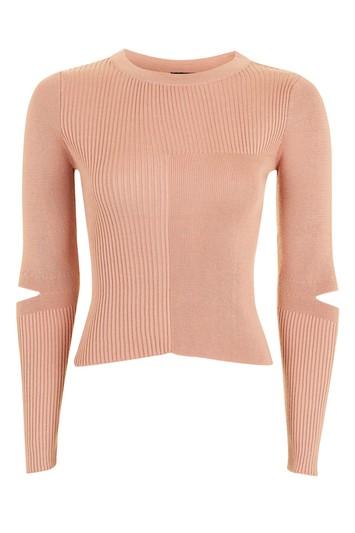 Topshop Splice Elbow Knitted Top