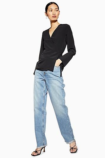 Topshop Tall Mid Blue Dad Jeans