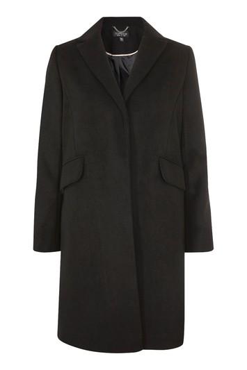 Topshop Black Amber Overcoat
