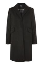 Topshop Black Amber Overcoat