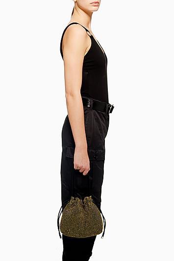 Topshop Dina Diamante Drawstring Bag