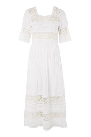 Topshop Pixie Broderie Midi Dress