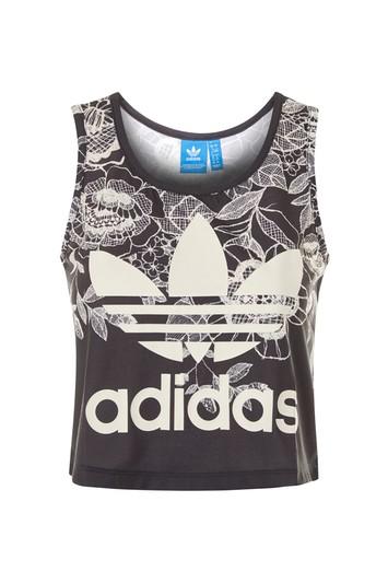 Topshop Floral Cropped Tank Top By Adidas Originals