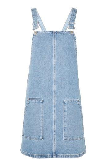 Topshop Moto Light Blue Pinafore Dress