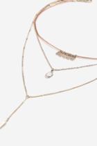 Topshop Leaf And Cord Multi-row Choker