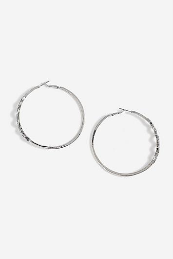 Topshop Crystal Zig Zag Hoop Earrings