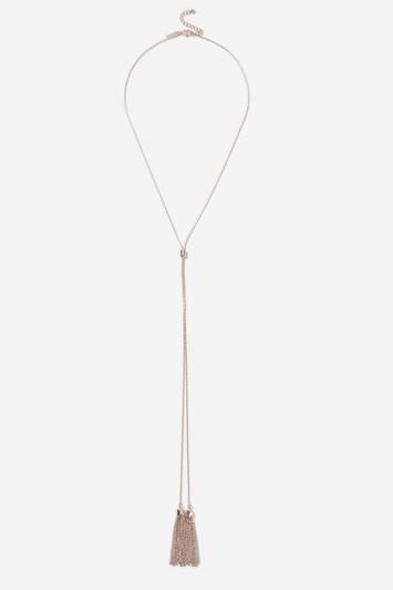Topshop Adjustable Chain Tassel Lariat Necklace