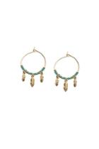 Topshop *metal Feather Drop Earrings By Orelia