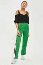 Topshop Spotted Ruched Cold Shoulder Top