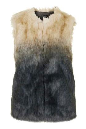 Topshop Ombre Fur Gilet