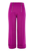 Topshop Double Zip Crop Wide Leg Trousers