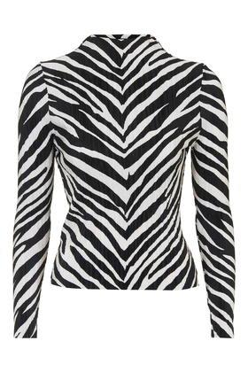 Topshop Zebra Crinkle Top