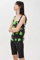 Topshop *tie Dye Check Pinafore Top By Boutique