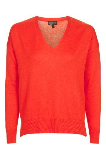 Topshop Fine Gauge V Neck Jumper