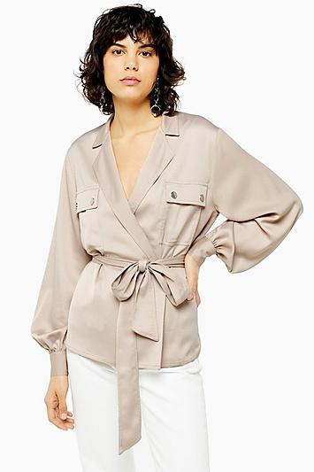 Topshop Stone Smart Utility Blouse