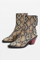 Topshop Marcel Snake Effect Ankle Boots