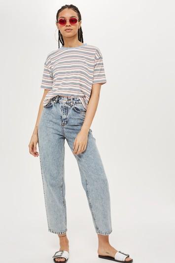 Topshop Multi Stripe Boxy T-shirt