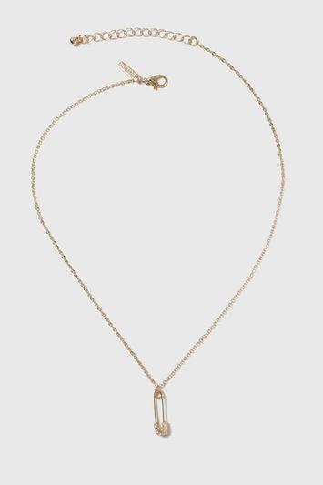 Topshop Safety Pin Ditsy Necklace