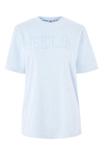 Topshop Velour Logo T-shirt By Fila