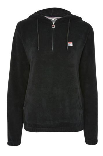 Topshop Fleece Half Zip Hoodie By Fila