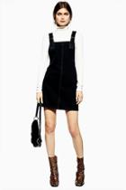Topshop Denim Pinafore Dress With D-ring Straps