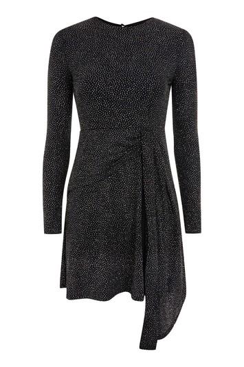 Topshop Asymmetrical Glitter Shift Dress