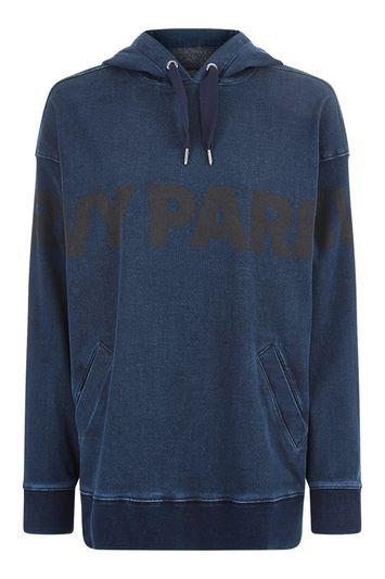 Topshop Oversized Denim Hoodie By Ivy Park