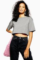 Topshop Grey Washed Cropped T-shirt