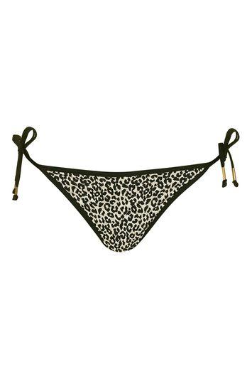 Topshop Leopard Gold Trim Bikini Pant