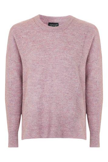 Topshop Pointelle Rib Cosy Crew Jumper