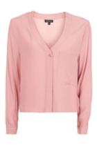 Topshop Cropped Long Sleeve Slouch Shirt
