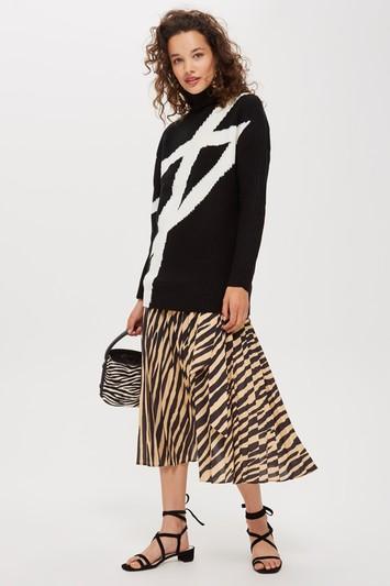 Topshop Graphic Monochrome Jumper