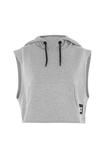 Topshop Sleeveless Cropped Hoodie By Ivy Park