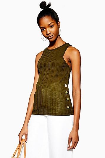 Topshop Knitted Side Button Vest
