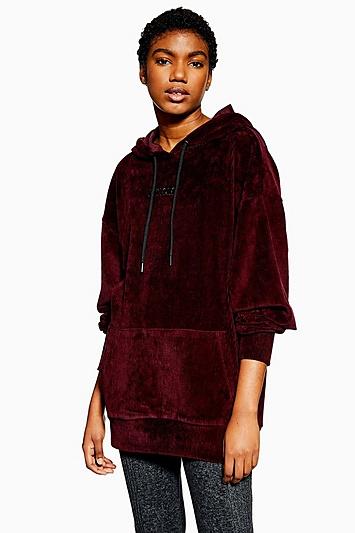 Topshop Velour Hoodie By Ivy Park